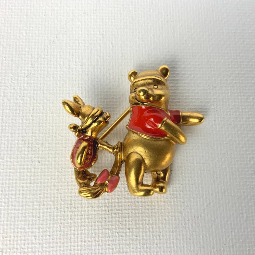 Vintage  Disney Winnie The Pooh  And Piglet Brooch Pin - Picture 13 of 15